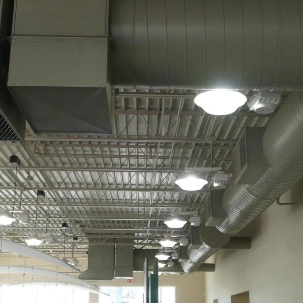 air ducts on the ceiling of a commercial business