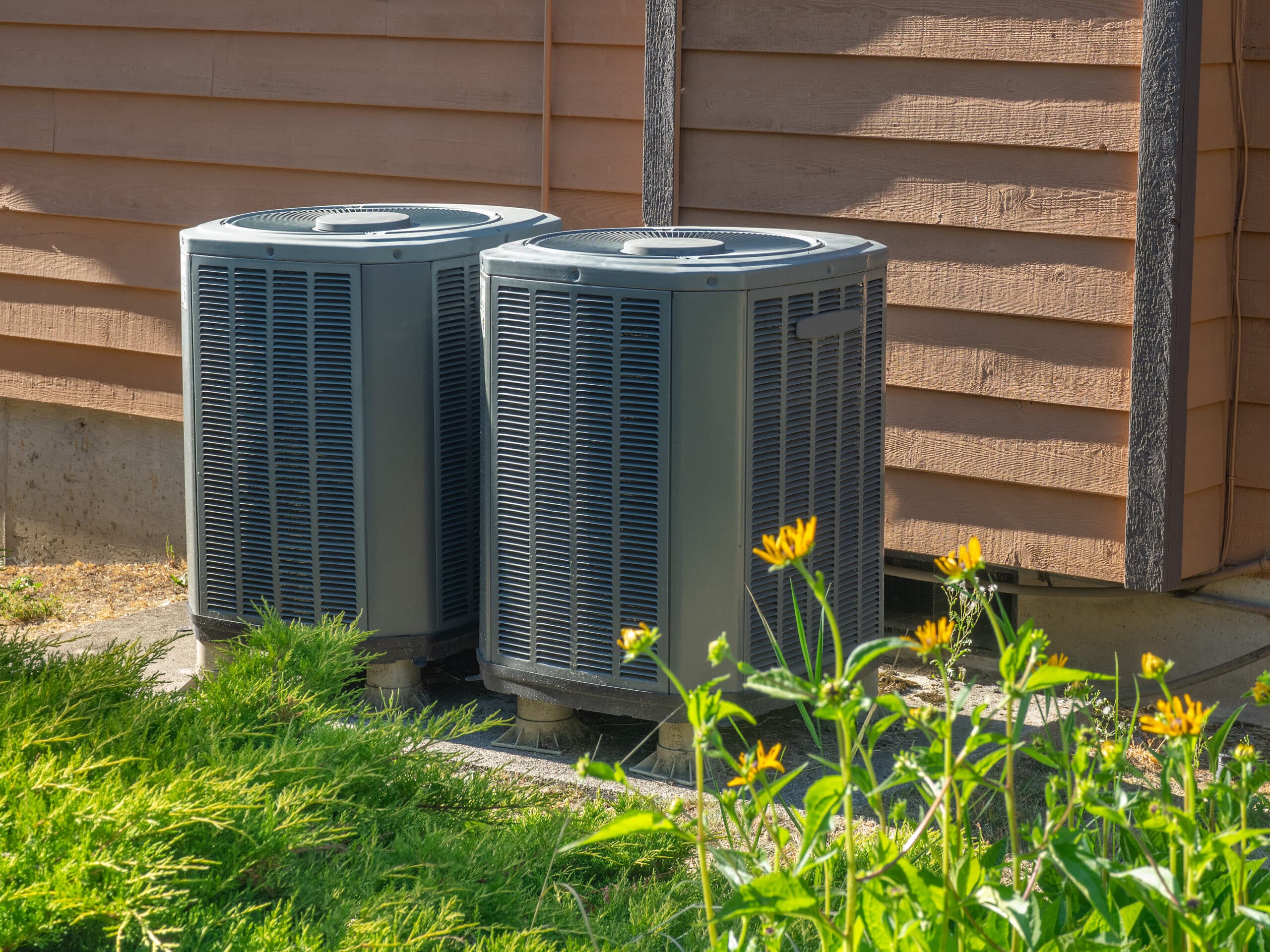 HVAC units positioned outside of a residential home in san antonio