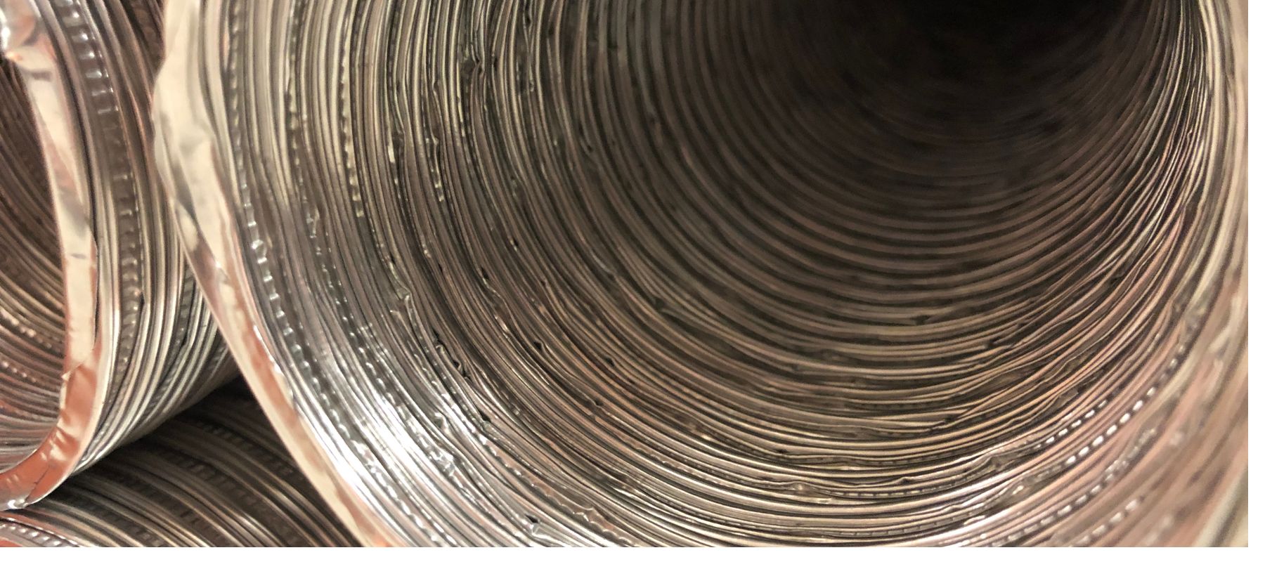 closeup look into a large air duct